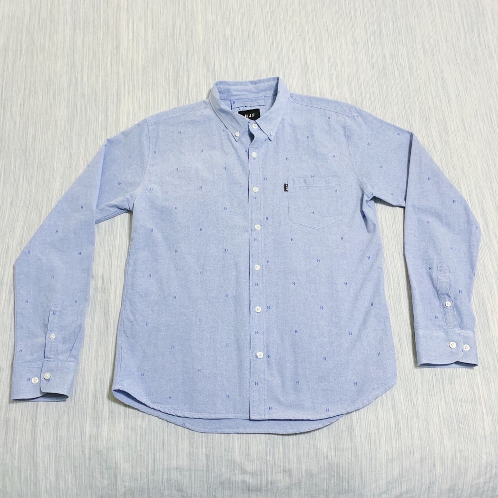 HUF Light Blue Button-Down Casual Shirt